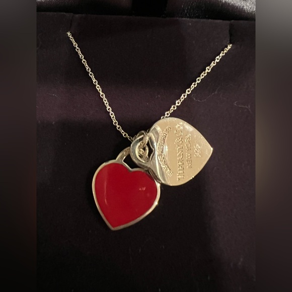 Tiffany & Co. Sterling Silver and Red Heart Tag Pendant - Picture 4 of 6